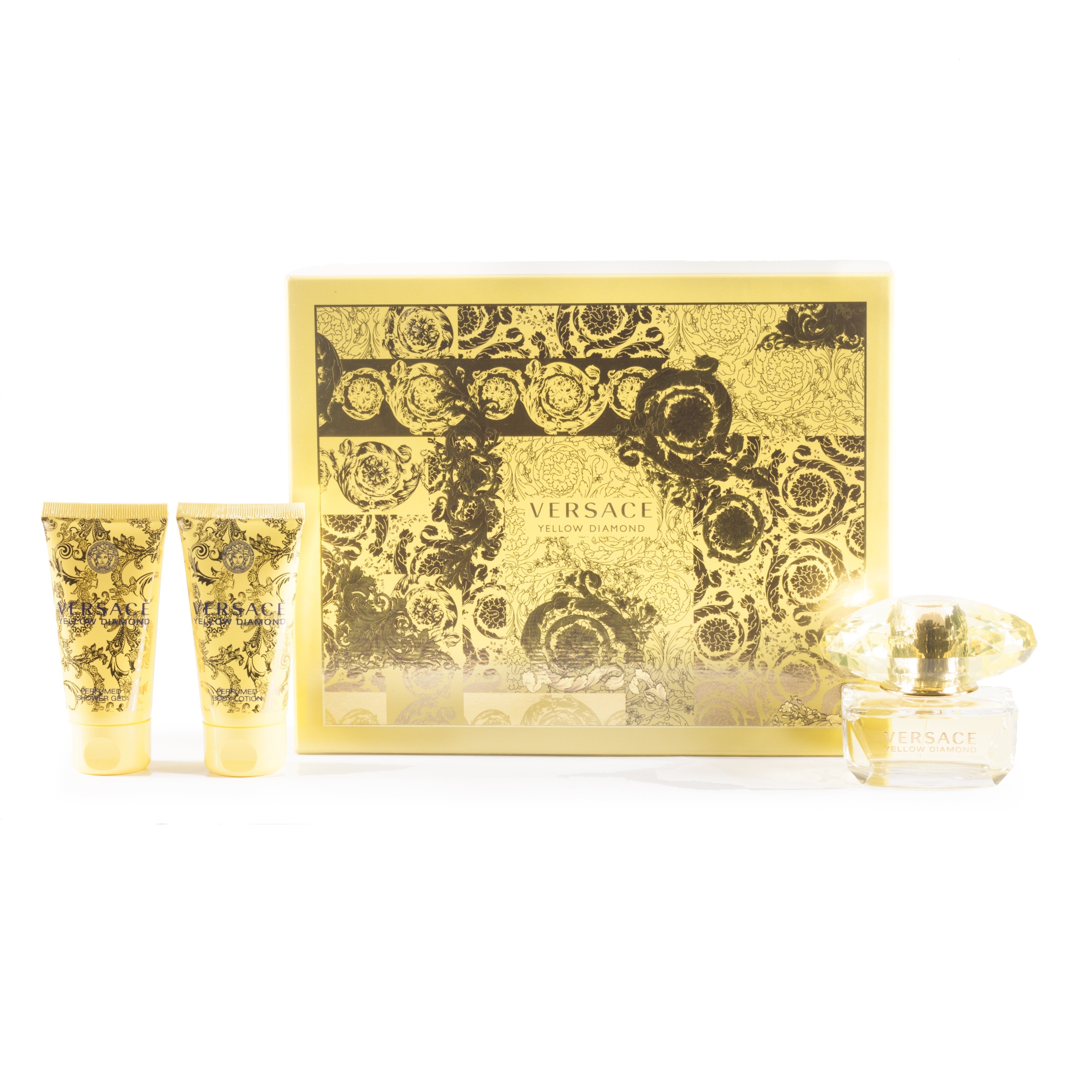 Yellow Diamond Geschenkset Eau de Toilette, Bodylotion und Duschgel für Damen von Versace