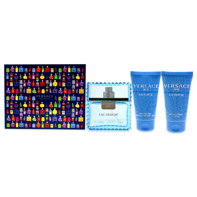 Versace Eau Fraiche von Versace für Herren – 3-teiliges Geschenkset