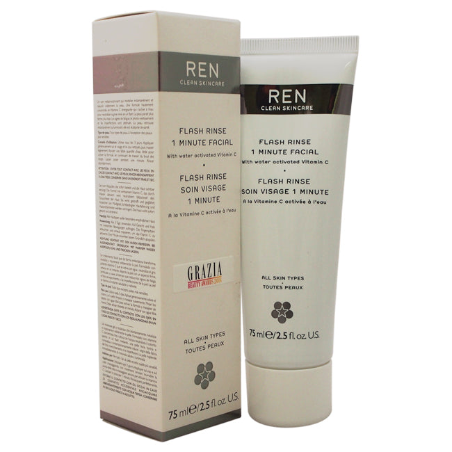 Flash Rinse 1 Minute Gesichtsbehandlung von REN für Unisex - 2,5 oz Rinse